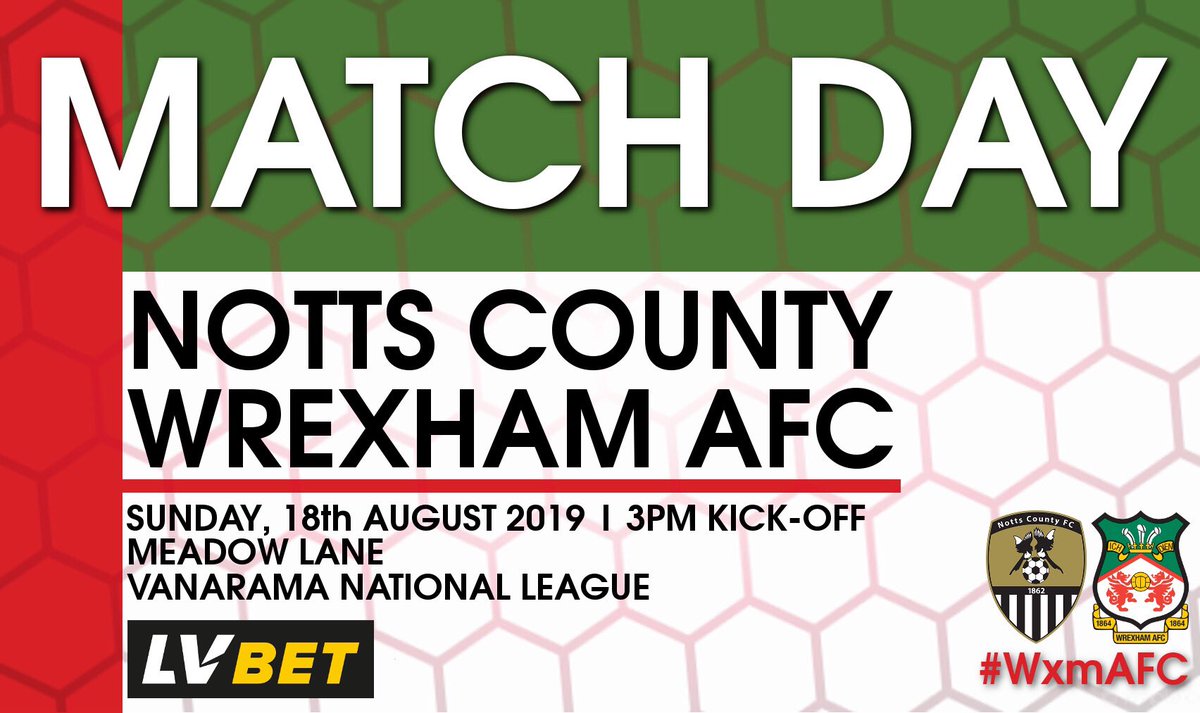 ⚽️ MATCH DAY

🆚 <a href="/Official_NCFC/">Notts County FC</a> 
🏟 Meadow Lane
⏰ 3pm Kick-off
🏆 <a href="/TheVanaramaNL/">#FRANKOUT #barelysurvivingfrank #killrecky</a> 
🎟 wxmafc.uk/2KIuHal
🔴⚪️ #WxmAFC
