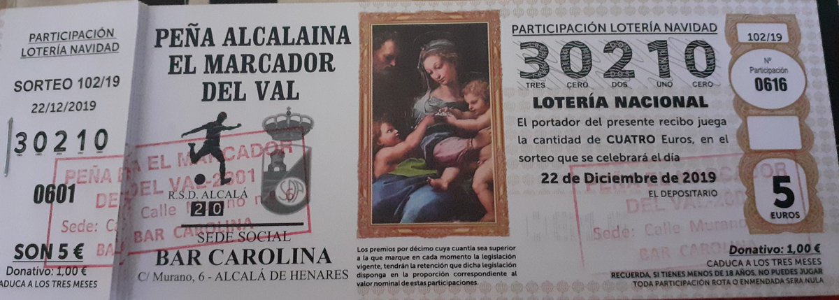 elmarcador2001's tweet photo. Ya tenemos a la venta nuestra lotería de navidad si te interesa ponte en contacto con nosotros, en los partidos ya sabeis donde localizarnos, y si cae en el marcador y no llevas....no te quedes sin ella. https://t.co/nDF913Yf1r