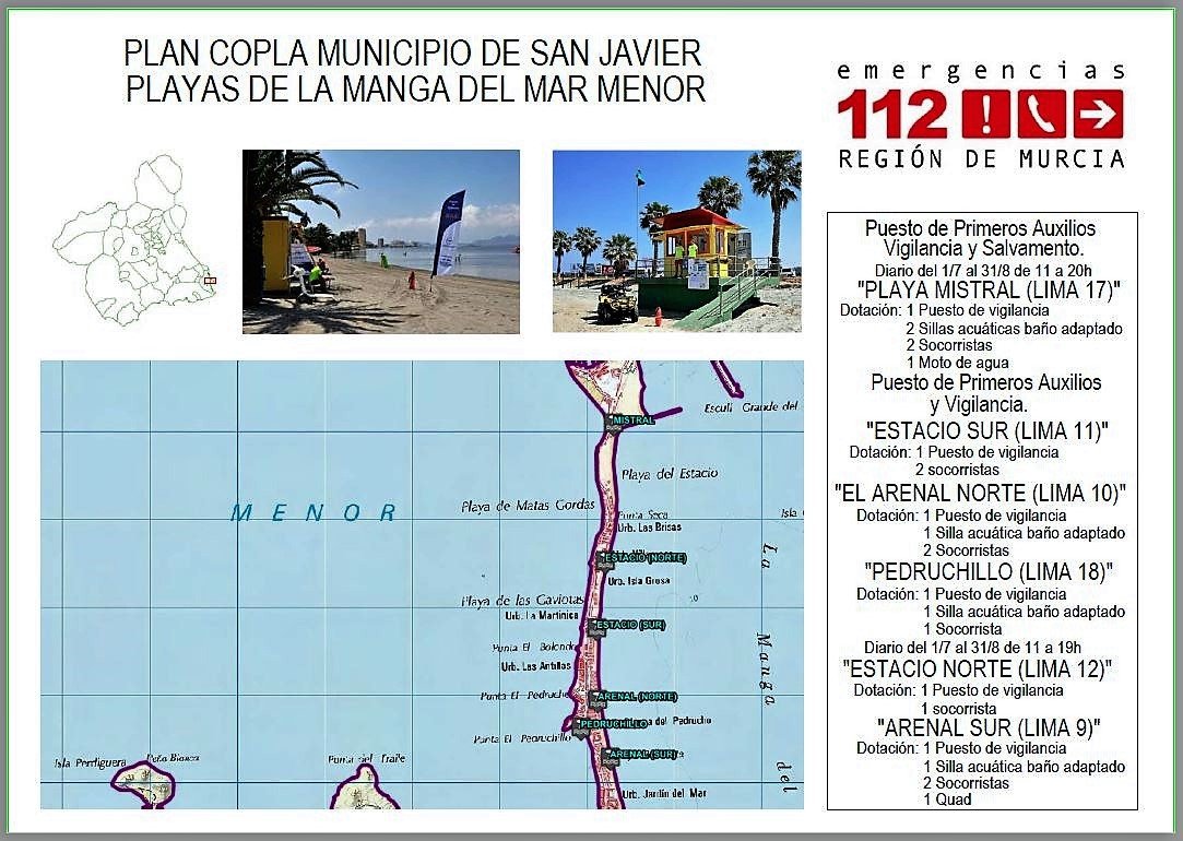 112rmurcia's tweet photo. @SEMPC35 @OffshoreSpecial @RM_Presidencia @AytoSanJavier1 @proteccioncivil @ANEPPCE @InterSecurObser @pelluzo @Defensagob @laverdad_ct #PlanCopla2019 @AytoSanJavier1 
Información sobre los puestos de vigilancia, rescate y salvamento ➡️AQUÍ
                          👇🏼 https://t.co/QdpT5OsO4O