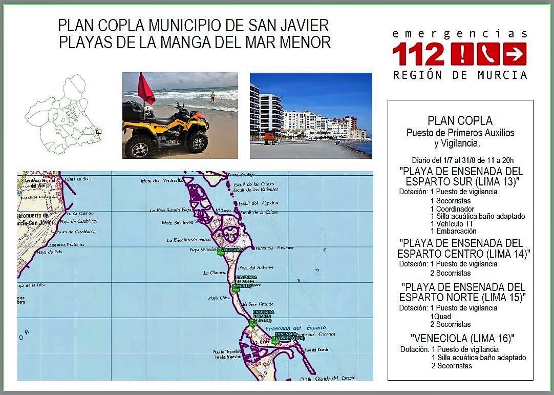 112rmurcia's tweet photo. @SEMPC35 @OffshoreSpecial @RM_Presidencia @AytoSanJavier1 @proteccioncivil @ANEPPCE @InterSecurObser @pelluzo @Defensagob @laverdad_ct #PlanCopla2019 @AytoSanJavier1 
Información sobre los puestos de vigilancia, rescate y salvamento ➡️AQUÍ
                          👇🏼 https://t.co/QdpT5OsO4O