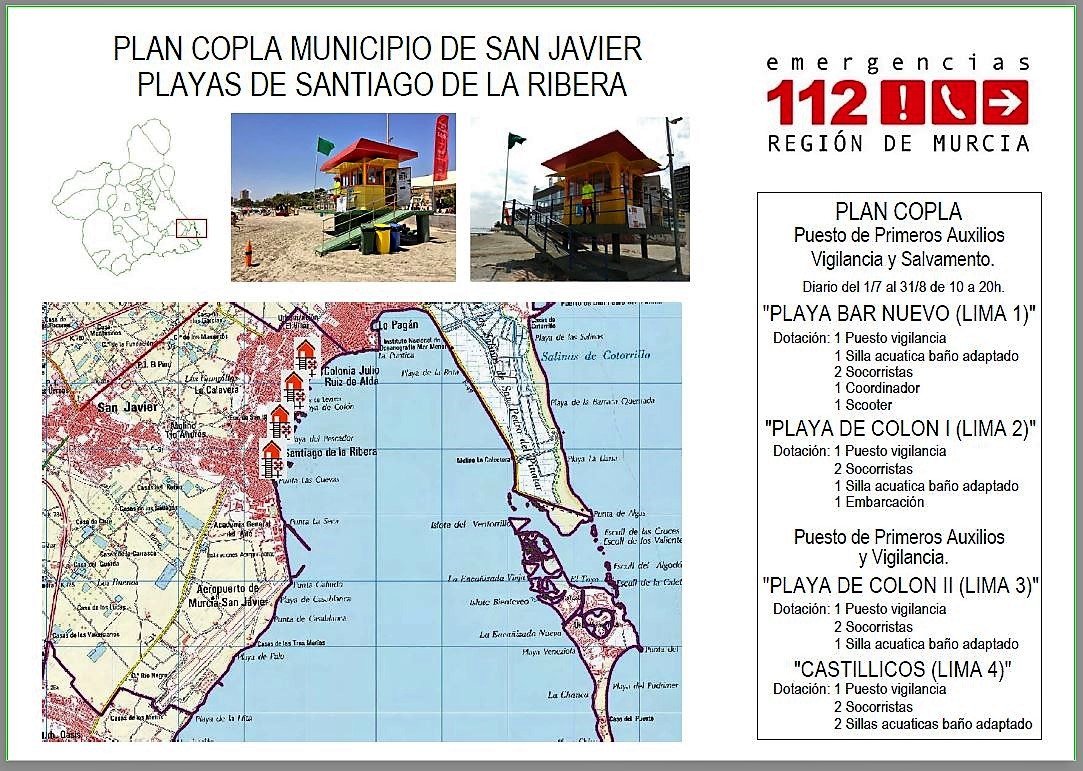 112rmurcia's tweet photo. @SEMPC35 @OffshoreSpecial @RM_Presidencia @AytoSanJavier1 @proteccioncivil @ANEPPCE @InterSecurObser @pelluzo @Defensagob @laverdad_ct #PlanCopla2019 @AytoSanJavier1 
Información sobre los puestos de vigilancia, rescate y salvamento ➡️AQUÍ
                          👇🏼 https://t.co/QdpT5OsO4O