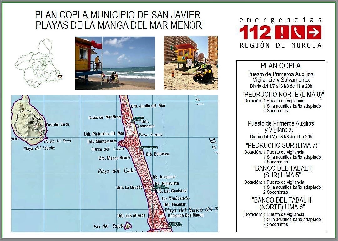 112rmurcia's tweet photo. @SEMPC35 @OffshoreSpecial @RM_Presidencia @AytoSanJavier1 @proteccioncivil @ANEPPCE @InterSecurObser @pelluzo @Defensagob @laverdad_ct #PlanCopla2019 @AytoSanJavier1 
Información sobre los puestos de vigilancia, rescate y salvamento ➡️AQUÍ
                          👇🏼 https://t.co/QdpT5OsO4O