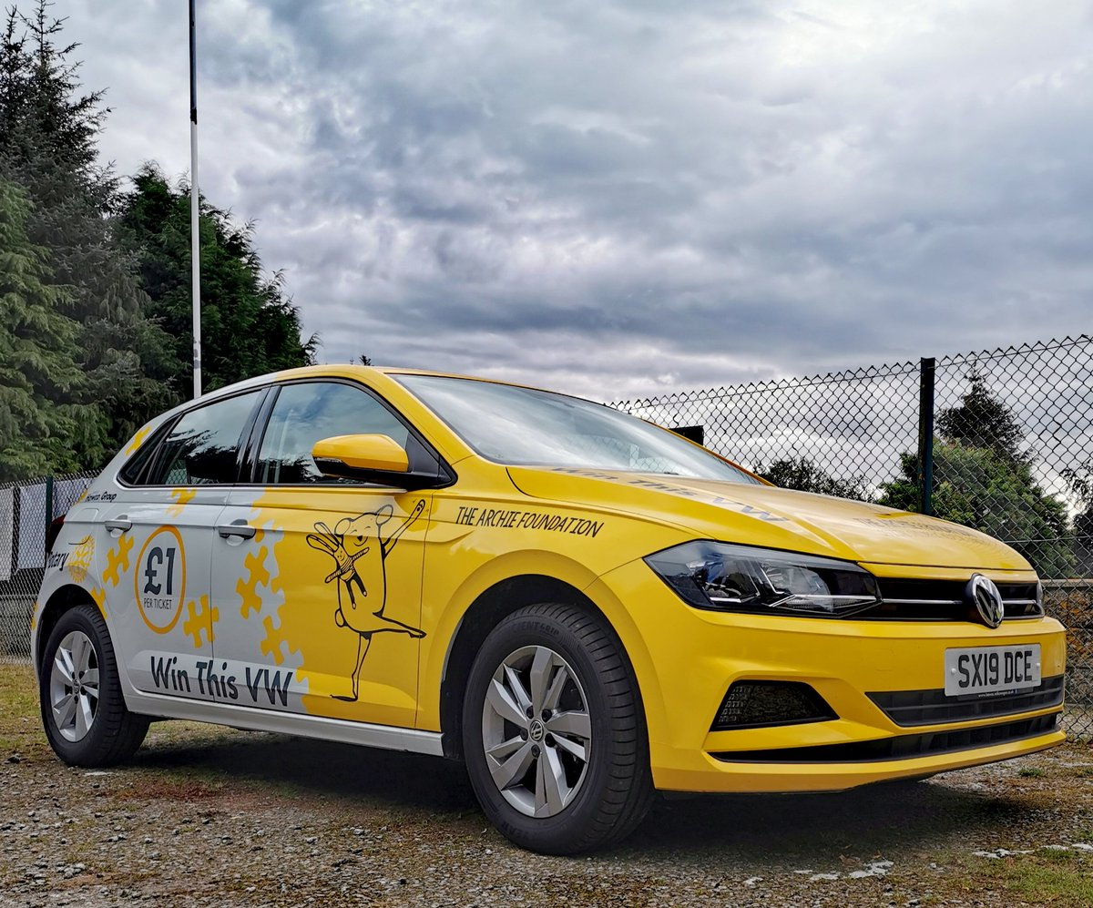 RotaryHuntly's tweet photo. @archiegrampian #vwpolo is at the Huntly Rotary Club Golf Open today. Only £1 per ticket for a chance to win this beauty. https://t.co/lklBR6SshU