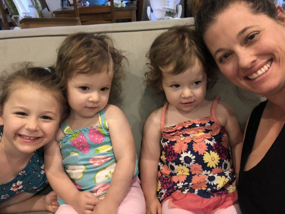monarchmommy's tweet photo. I actually got a selfie of all of us!!!!! We donโt even look horrible or ridiculous! I literally donโt know what to do with myself. Twins look bored but Maddie looks fab! #3under5 #daughters #family #twinsplusone #proudmama https://t.co/2njsGuZQjB