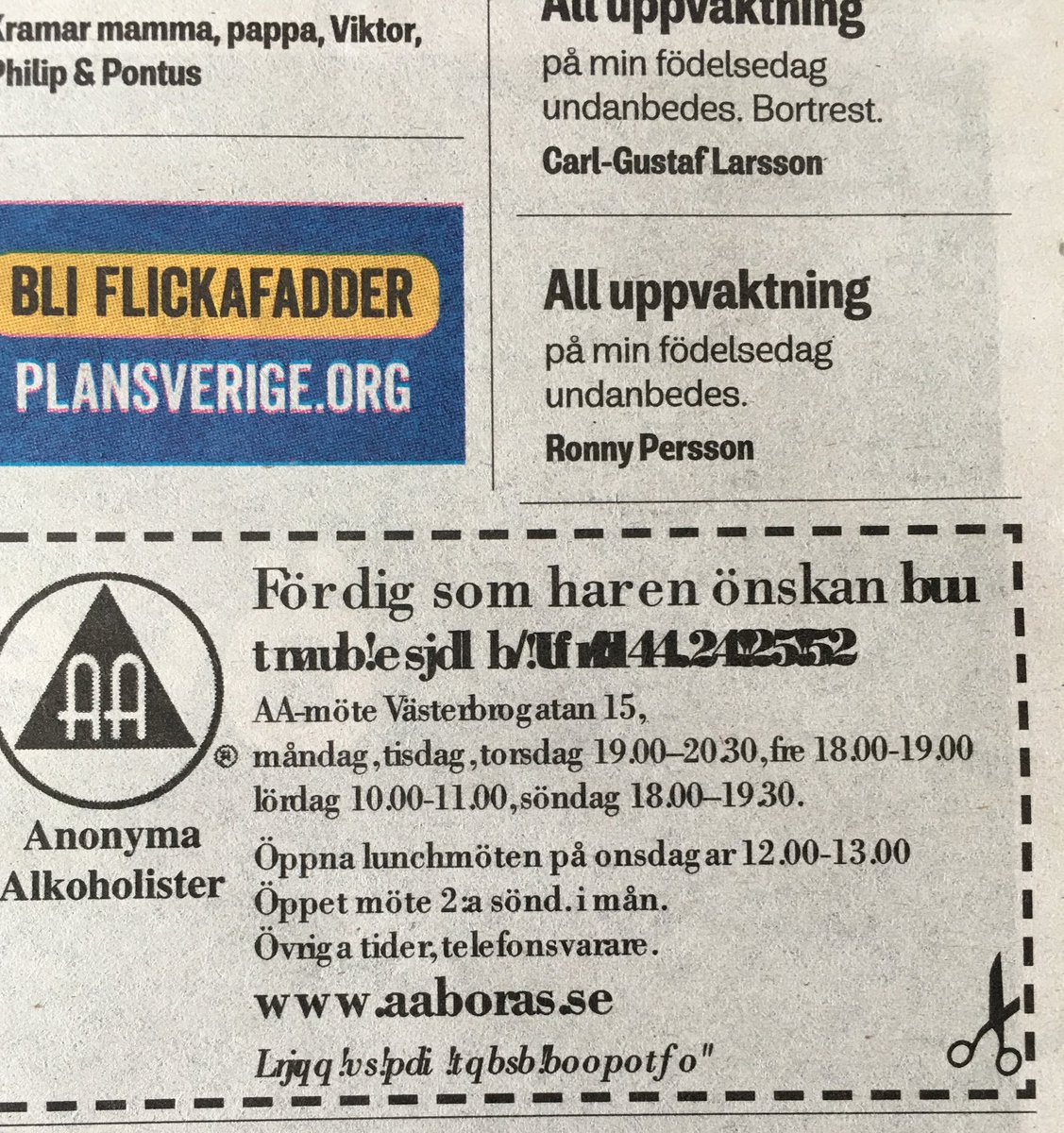 carinsofianoren's tweet photo. Har någon på AA:s marknadsavdelning fått ett återfall? 😅 #reklam #pr #fail #Aktuellt https://t.co/tkcbzndAME