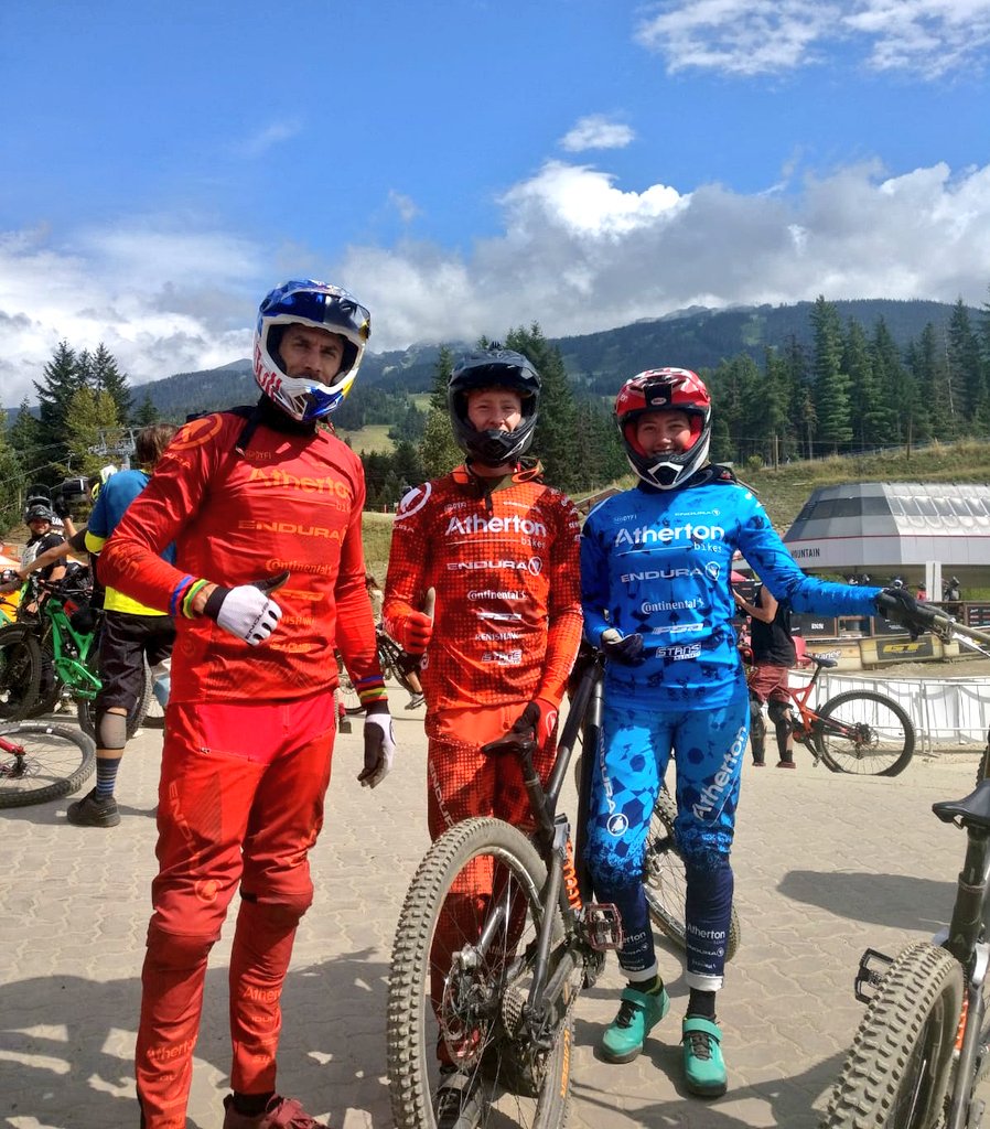 It was great to catch up with the @athertonracing team at @Crankworx on Friday, just after they'd finished their DH training in Whistler. Wishing them the best of luck in the final later today.