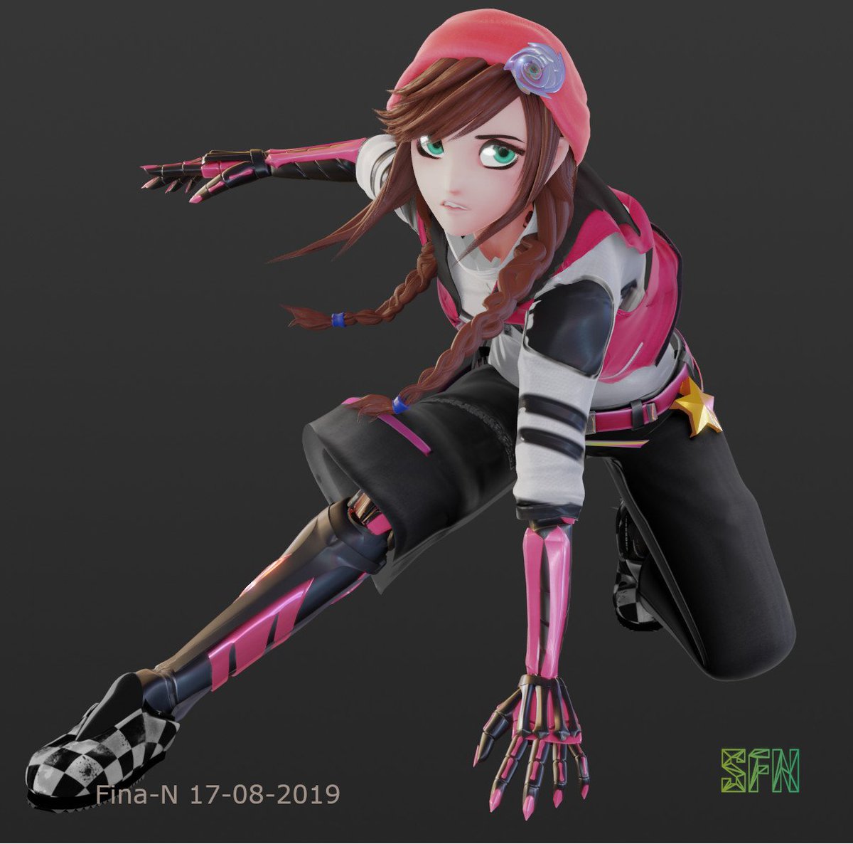 finanz21's tweet photo. #cyberpunk #scifi #3Dmodelling #b3d #Blender3D #NPR #NonPhotoReal #Action #Cyborg #cybernetic https://t.co/Leaxj7Qw7w