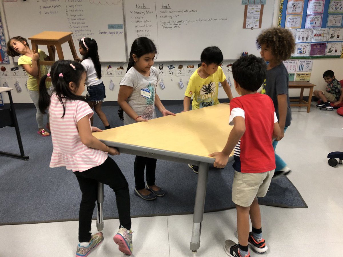 Students designed, collaborated and arranged their learning spaces in our classroom today on our first day of Grade 2! #AISDInnovates #pyp @AISDhaka1