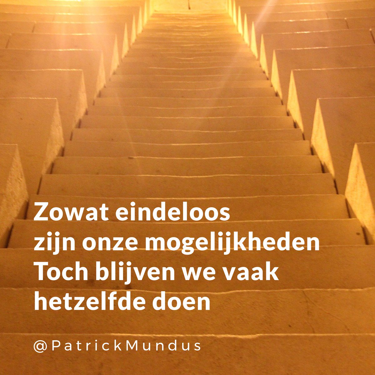 Zowat eindeloos 
zijn onze mogelijkheden. 
Toch blijven we vaak 
hetzelfde doen ... 🙏❤