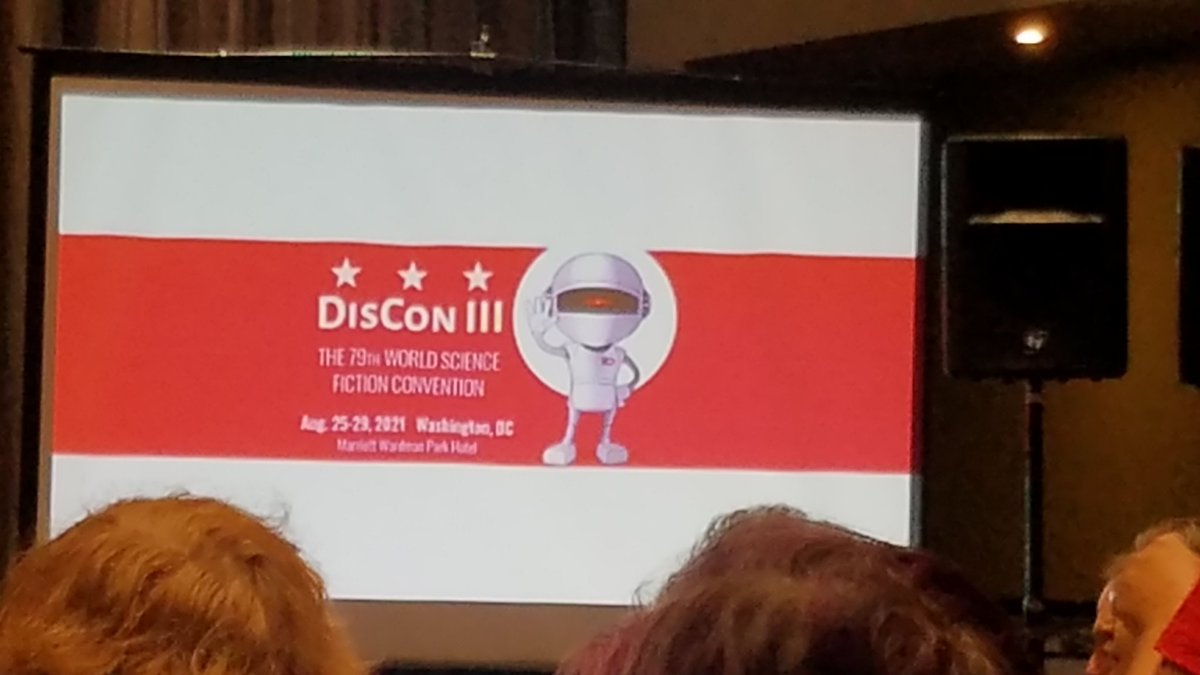 Goobergunch's tweet photo. The 79th #Worldcon will be DisCon III in Washington DC, 25-29 August 2021!
#WSFS #WSFSBM #Dublin2019 https://t.co/2LP3UCeOzl