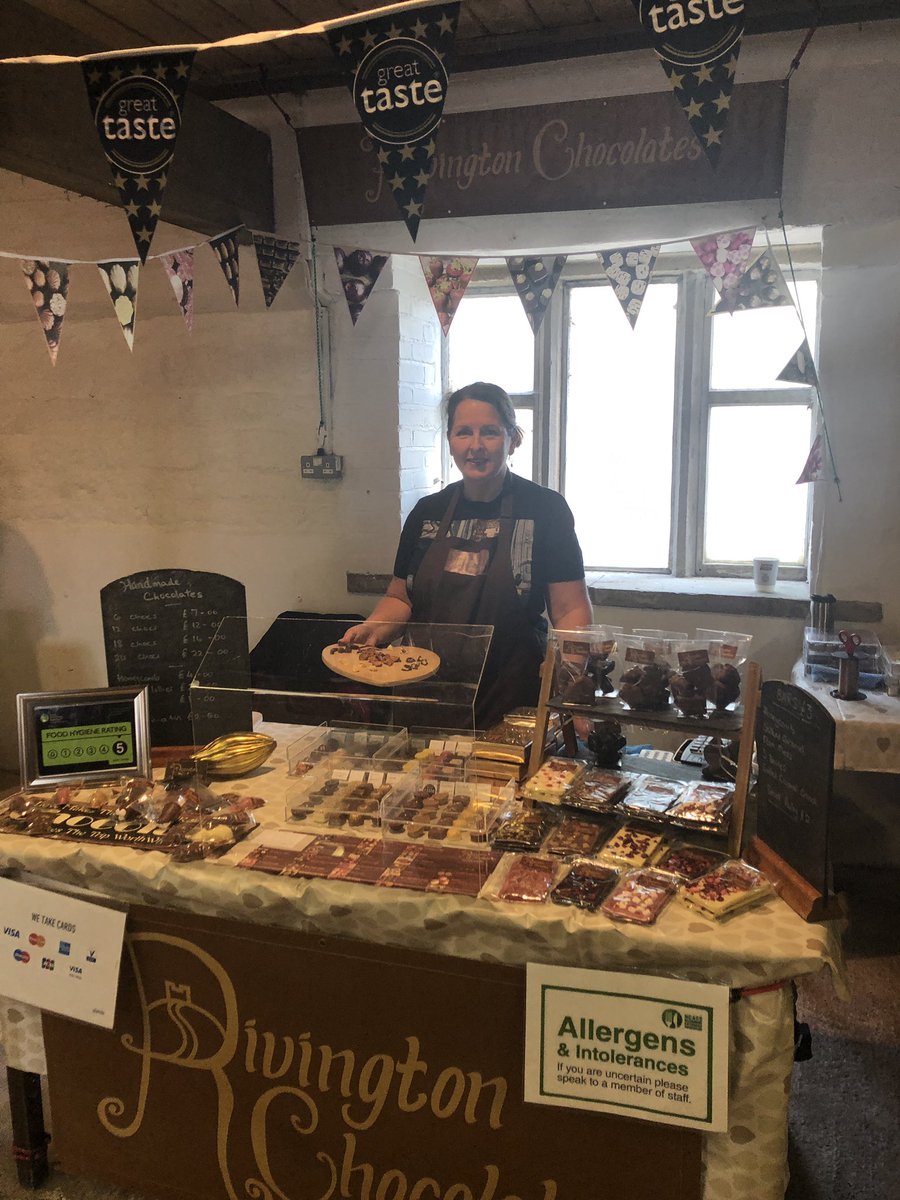 RivingtonChoco1's tweet photo. All ready in the great barn @HoghtonTower #farmersmarket #freshchocolates, #chocolatebars #doubledippedhoneycomb ππ« come & see us. https://t.co/YN6n2w3NYx