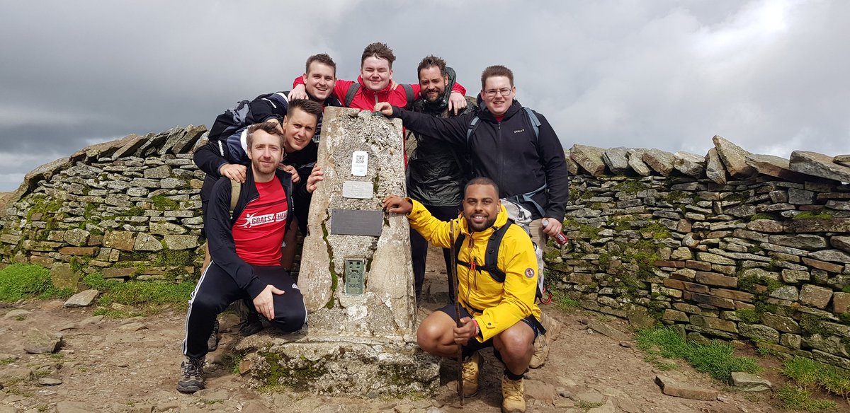 Goals4Hearts's tweet photo. We did it!!! So proud of all that took part! So many casualties on the day that we nearly had to sleep on the last mountain ⛰🙈 #nojoke. Injuries on the day were 2 x torn calfs 1 x broken bone and plenty of blisters, cuts n bruises 🤕 but we did it. So well done boys 👍 https://t.co/0CXyyvdo6q
