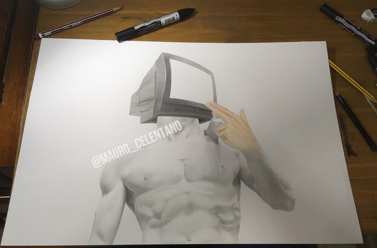 Mauro_Celentano's tweet photo. Progress pics of an old project for the school, stay tuned for finished piece and closeups #art #david #michelangelo #ubure #uburoi https://t.co/kClDCqanh0
