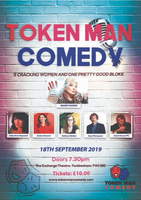TokenManComedy's tweet photo. Loved our #TOKENMAN comedynight? the NEXT is SEPT 18 same place @ExchangeTwick #Twickenham Tickets: https://t.co/6wMXzsaEMe Our cracking line up: 
@MandyMuden @sallyannhayward @JanineHarouni
 @KathMathComedy +Tokenman @davethompsonha
#TW1 #TW2 #TW11 #Kingston #Richmond Book Now! https://t.co/ihReVFqzqK