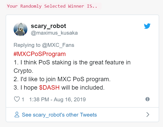 BroBean88's tweet photo. 🌠Winners Announcement🌠
🏮10 USDT--@maximus_kusaka
🏮5 USDT -- @imranans3409229
🏮3 USDT for @Jpstron @juhnjaran @Rjrameshj
Congrats to all winners!!
PM @MXC_Fans to claim #rewards🎁
End time: 15:00 (UTC+8), August 19
#MXC_Fans #MXCPoSprogram #Airdrop #Bounty #Staking https://t.co/d5XPgC8NZC