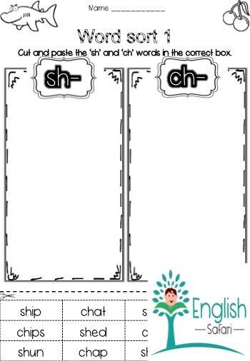 englishsafaritwitter phonics digraphs chsound shsound phonicsworksheets englishworksheets jollyphonics phonicssounds free digraph sh and ch word sort worksheet to download click on the link below https t co