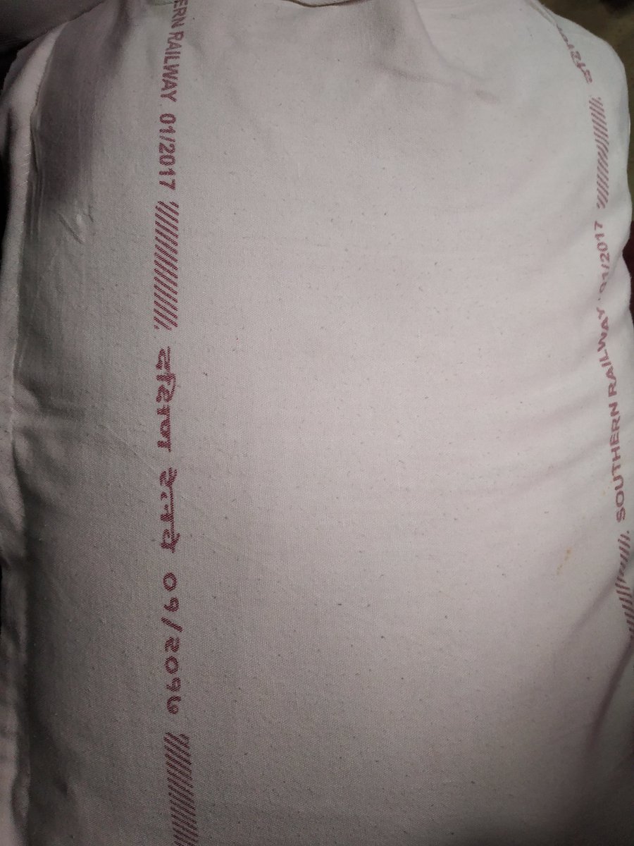MenaPillai's tweet photo. @RailMinIndia Travelling in the second AC coach of 12695 Chennai Central - Trivandrum express on 18 August 2019. Provided with unwashed and very dirty pillow covers. https://t.co/MdBnkzZ5Jz