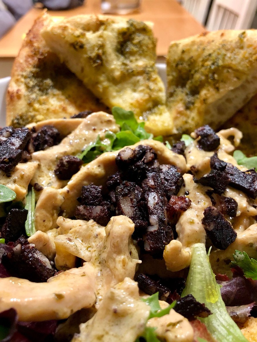 smokenfire2's tweet photo. Hazel smoked black pudding crumbled over pecorino and mustard chicken. Smoked black pudding just might be our new favourite thing. https://t.co/lqLcl8ttuM