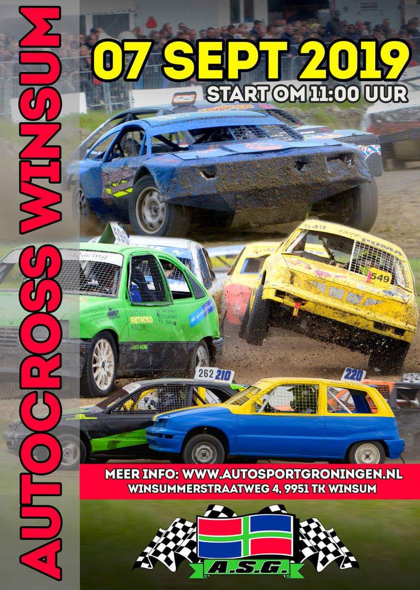 RaRaRacing's tweet photo. INSCHRIJVEN AUTOCROSS WINSUM 7 SEPTEMBER

De vakanties lopen weer op hun einde dus de inschrijving is weer geopend voor de wedstrijd via de website van @AutoSportGR

Komend weekend worden de eerste lijsten geplaatst, hou deze goed in de gaten. 

https://t.co/xgVBk5N4tF https://t.co/WnP08mECC0