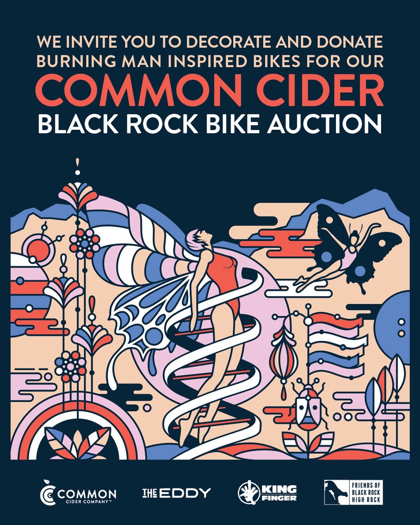 blackrockdesert's tweet photo. Today is the day! Join us at The Eddy for the Black Rock Bike Auction from 4p-8p for music, cider, and fun! #blackrockdesert #commoncider #theeddyreno https://t.co/msxczzqZ3G