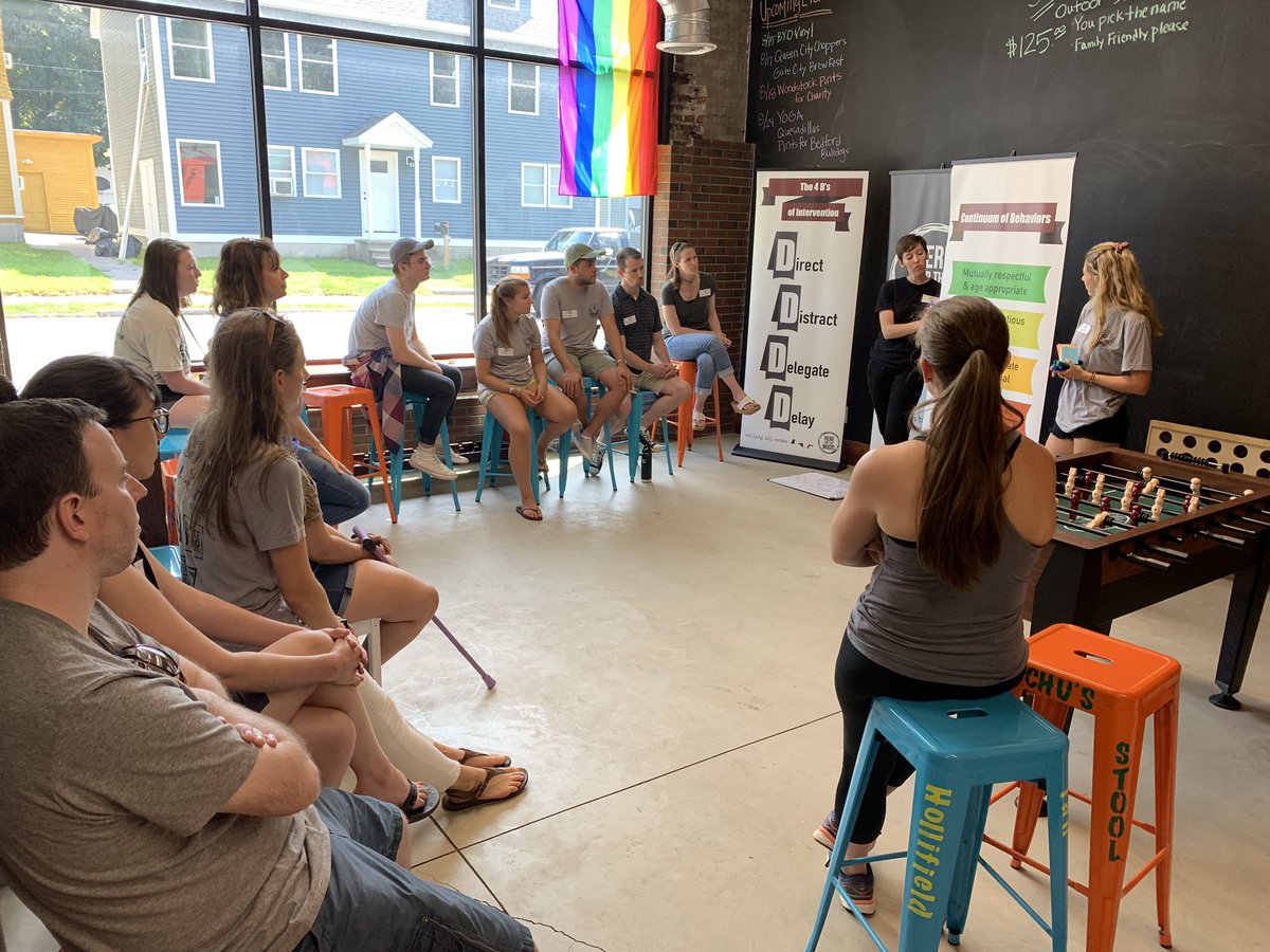 Great turnout on this beautiful morning for Active Bystander Training with Kim Warnick of <a href="/callingallcrows/">cookie</a>. Thanks <a href="/ToShareBrewing/">To Share Brewing</a> for hosting! #HereForTheMusic #MoreThanMusicFest