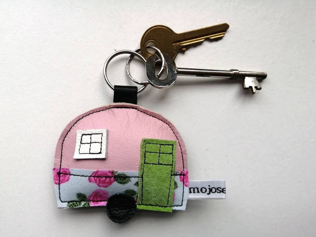 Excited to share the latest addition to my #etsy shop: Recycled keyring, vintage keyring,pink caravan, leather caravan keyring, camper keyring, trailer keyring, camping keyring, camper keychain etsy.me/30dQxZH