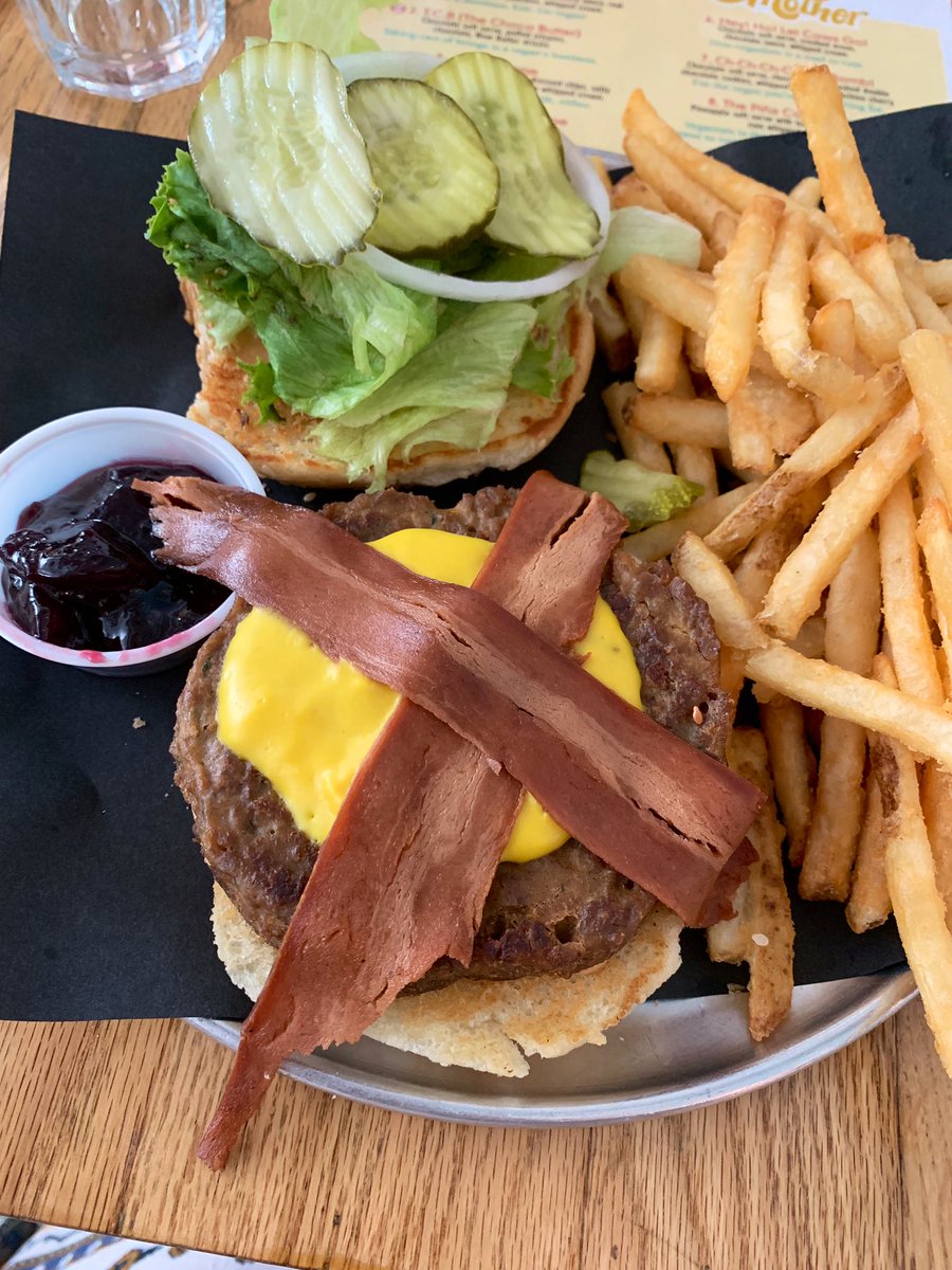 If you haven’t already tried the PB&amp;J burger at <a href="/Doomies/">Doomie's</a> , you need to stop what your doing and go have one. Delicious! 🍔 #doomies #peanutbutterandjam #plantbased