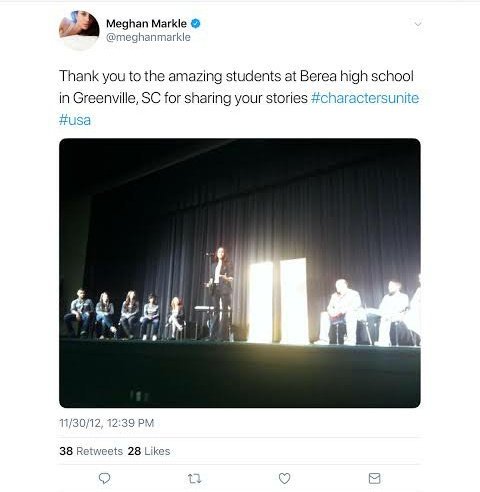 Meghan coached the students for a week and helped them develop their stories.Ten Berea High School students told their own true ,personal experiences about overcoming bullying , discrimination ,or intolerance live (without notes) during school assembly of 1000 students