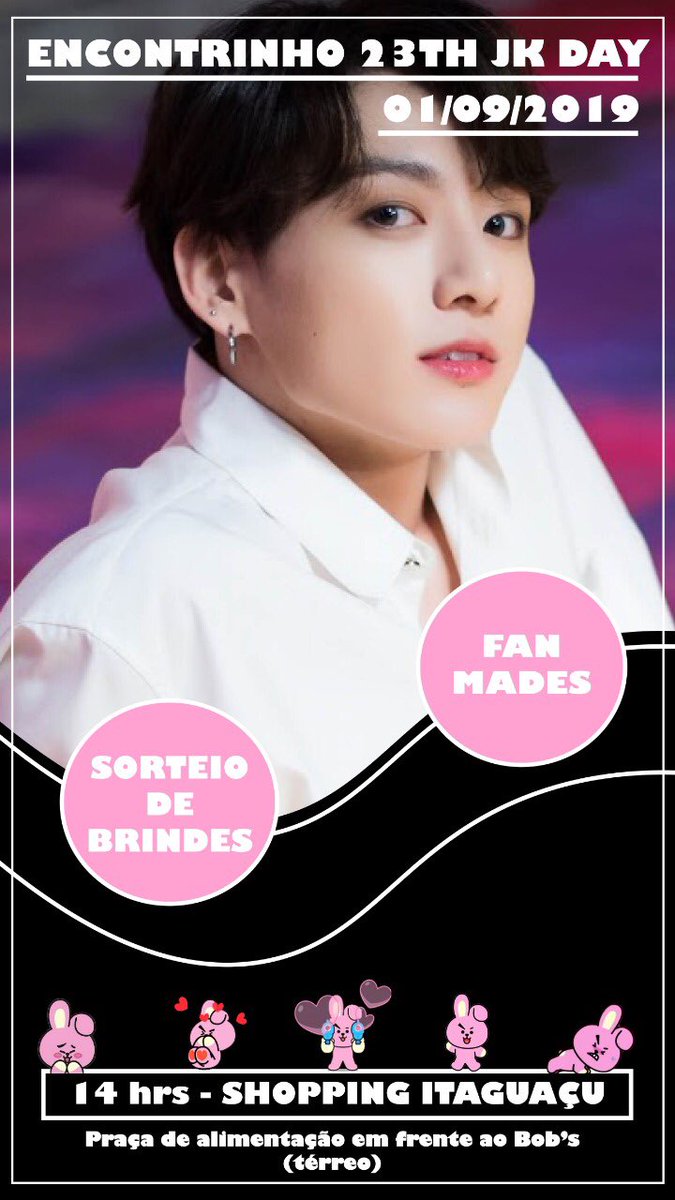 BangtanBR's tweet photo. ENCONTRO DE ARMYS - Em comemoração ao aniversário do Jungkook!

Data: 01/09 
Local: Shopping Itaguaçu (São José)
Hora: 14h 

Terá venda de fanmades e sorteios! 

Realizado por @jkreason 

RT para divulgar ❤️

#BDayJk #JungkookBday #ArmySC https://t.co/Ou2danAoiW