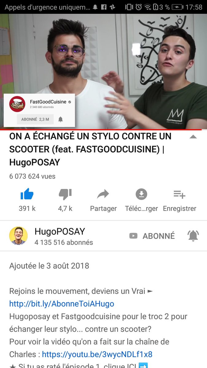 AIDENoSAMA's tweet photo. @HugoPOSAY @FastGoodCuisine 
vous dit 300k like
ON VEUT LA PARTIE 3!!😂
(faites-leur parvenir l'info) https://t.co/JJgyfChDMg