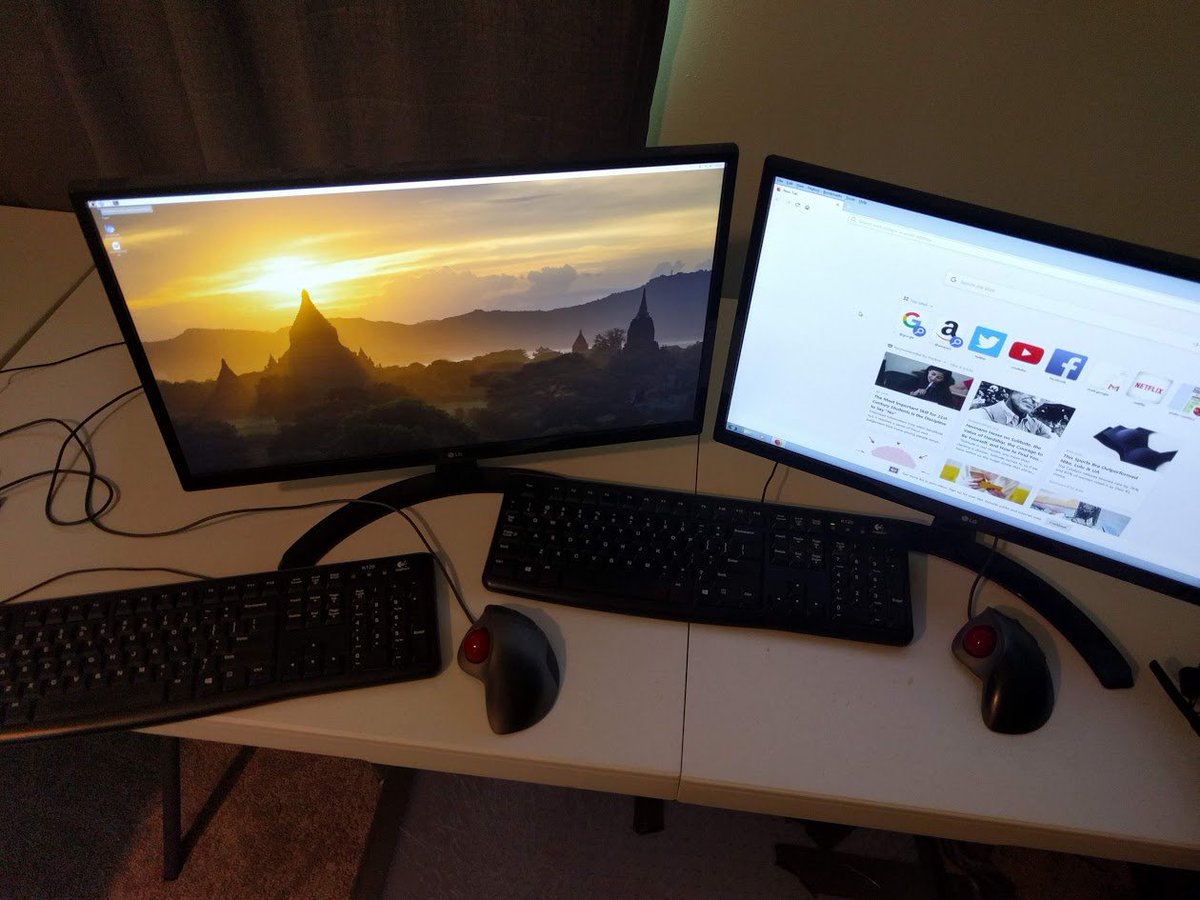 Alrecenk's tweet image. I heard two monitors improved productivity, so I figured, why stop there? #10xdeveloper