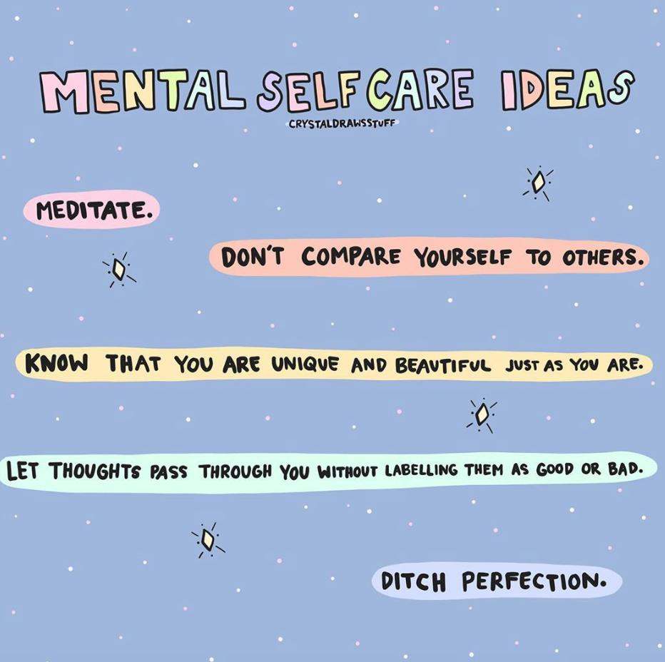 How will you take care of yourself and your mind today? Via @crystaldrawss
