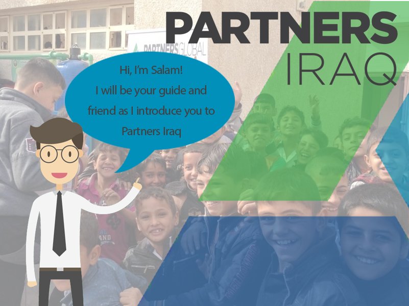 PartnersIraq's tweet photo. Good Afternoon, today will mark a big day, today we have launched our social media pages we will use to communicate &amp; share all of our updates, initiatives, opportunities, in Iraq.
Luckily we have Salam on our side, he will introduce you to Partners Iraq.
#PartnersIraq
#Intro https://t.co/CIY26fhnVi