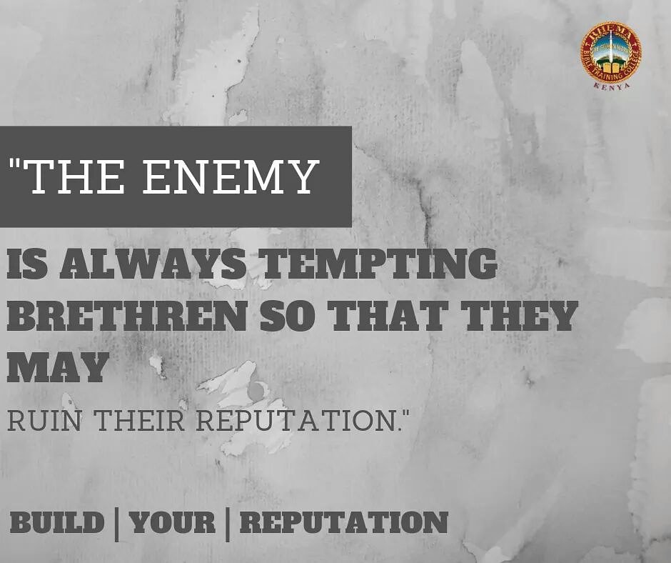 RBTCKenya's tweet photo. "As it takes time to build a reputation, it is important to have ethics so that one's reputation is not lost." #RhemaBibleTrainingCollege #RBTC #BuildYourReputation https://t.co/ZMfukVUvw1