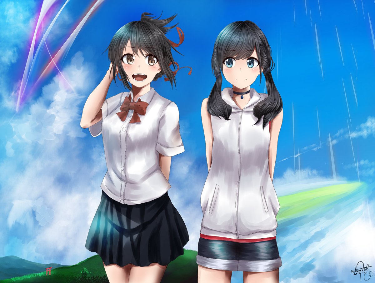 天野陽菜 宮水三葉 天気の子 君の名は 奈倉 悠 のイラスト
