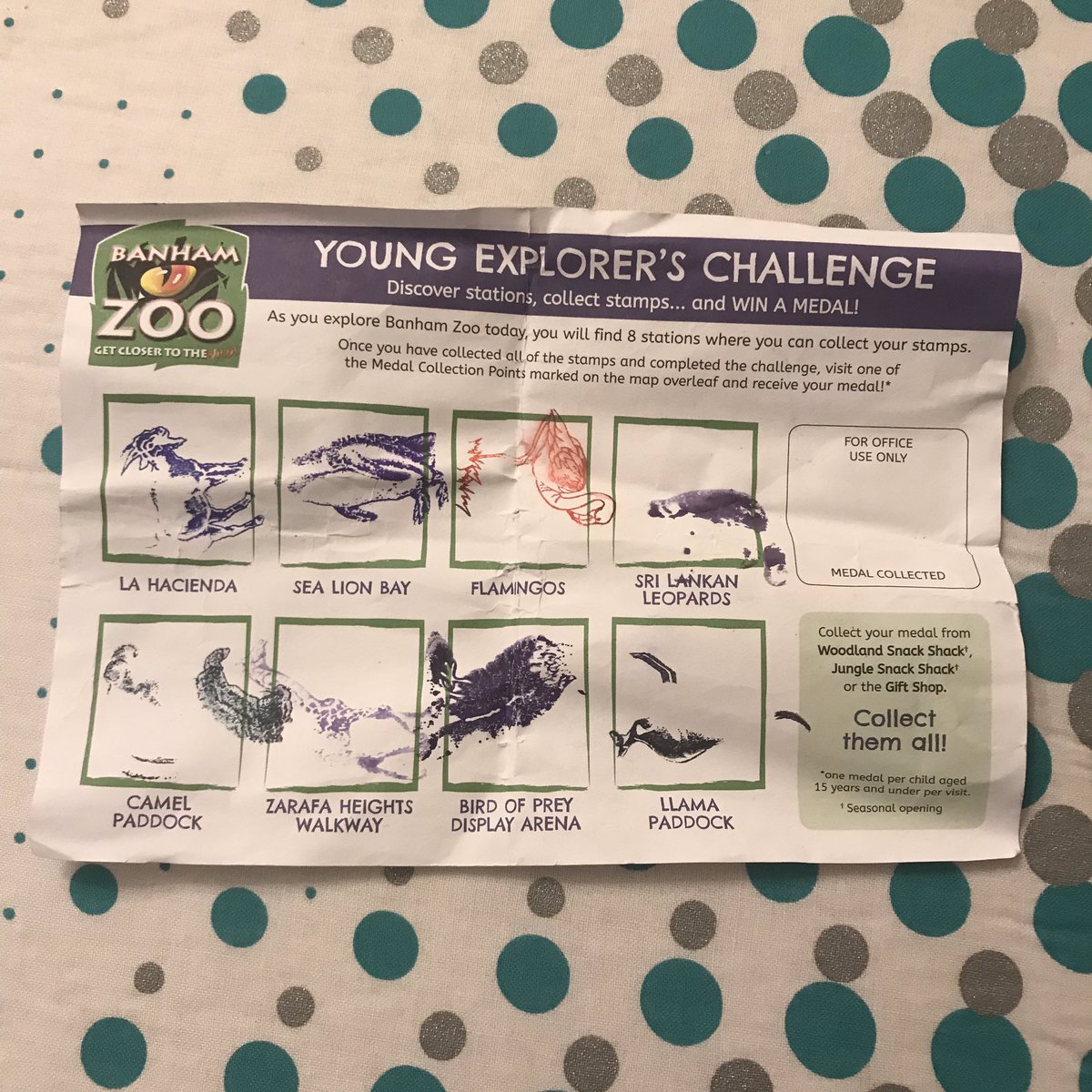 mymoneyspot's tweet photo. @banhamzoo my nephew got half way home and realised he didn’t hand this in! He collects the medals from the local attractions so if I was to send you a SAE with this could you post him his medal please? He’d be super excited to get it! Thank you!! https://t.co/P3S27OIh7z