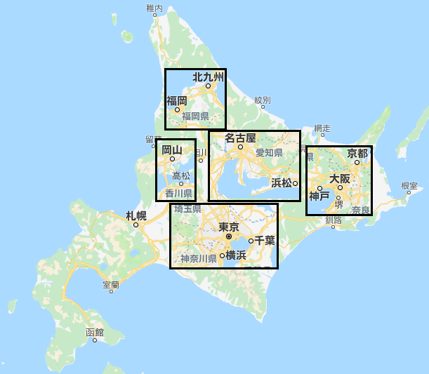 334 54 北海道の広さを同縮尺で他地域と比較するやつ 比較対象を詰め込めるだけ詰めこんでみた T Co Jdcn8y3hl4 Twitter