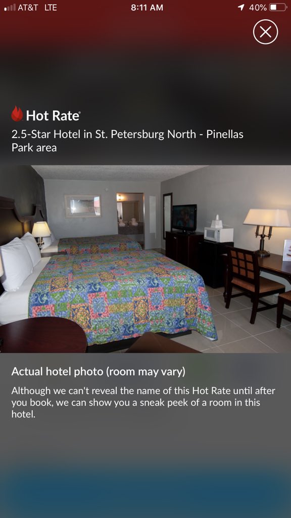 TechTheVote's tweet photo. Hey @hotwire , this is a 2.5 star that’s 90% recommended?! Their rate was $49, but your #hotrate was $58 + hidden fees & you claim this is 40% off? #travel #scam #hotels #hotel https://t.co/laTqDuqxtu