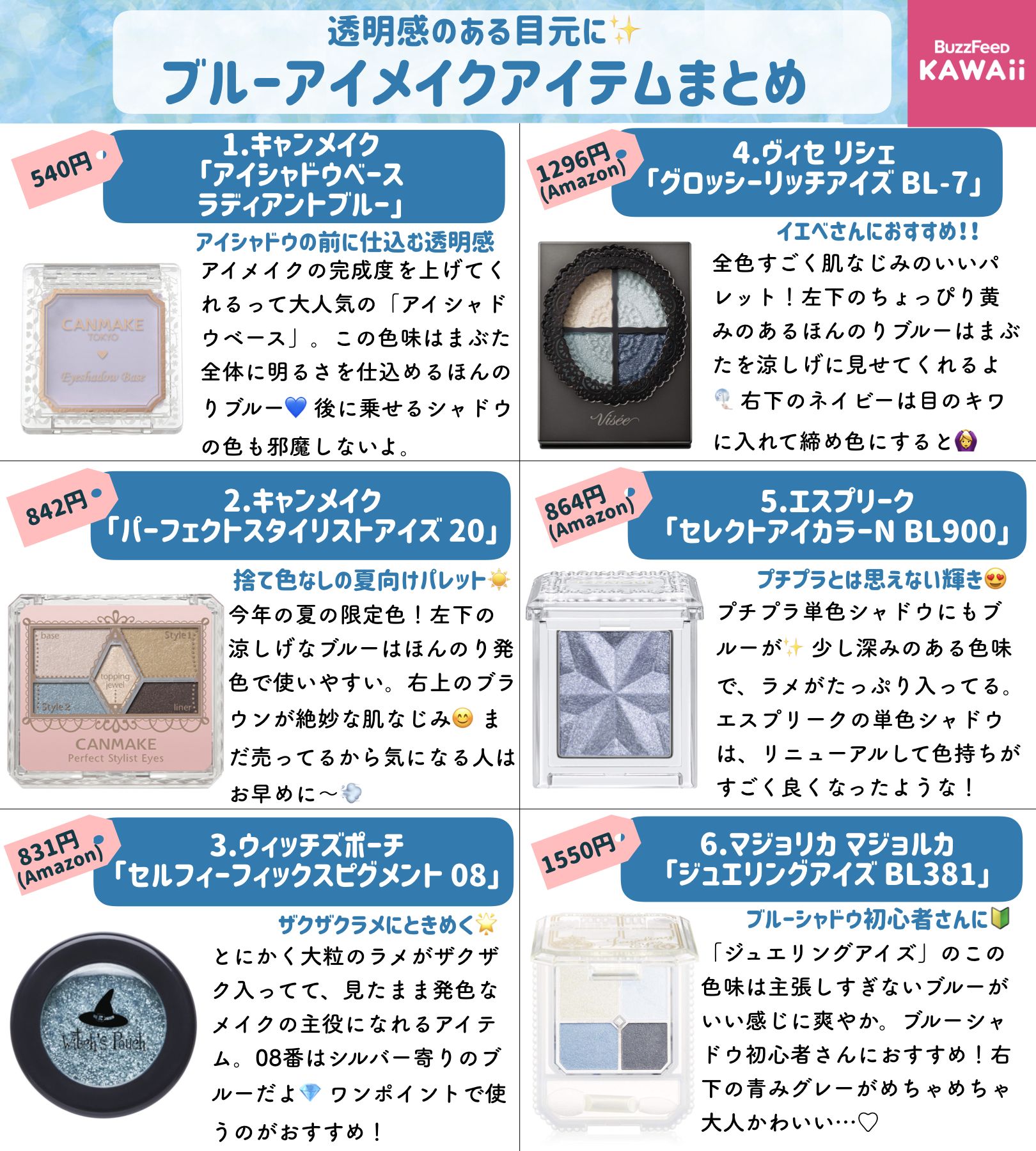 Buzzfeed Kawaii V Twitter おしゃれな目元になれるブルーのアイメイクアイテム おすすめのアイテムと おすすめの組み合わせをスウォッチつきでまとめました T Co 93vxtyxwgh Twitter