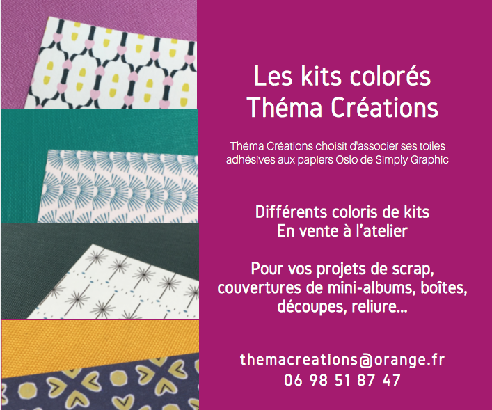 [Boutique scrap]Théma Créations propose des rouleaux de double-face, des feuilles et toiles adhésives de haute qualité pour tous vos projets de #scrapbooking ou #DIY, à des prix compétitifs. Kits avec les papiers Simply Graphic. Dispo à l'atelier à la Briqueterie de Feucherolles.