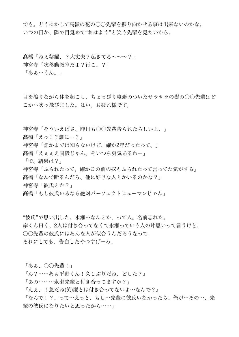 ぽて 再投稿でふ 高嶺の花 ｰsho Hｰ ある日のおしょうゆ 番外編 平野紫耀で妄想 永瀬廉で妄想 髙橋海人で妄想 岸優太で妄想 神宮寺勇太で妄想 キンプリで妄想 キンプリ