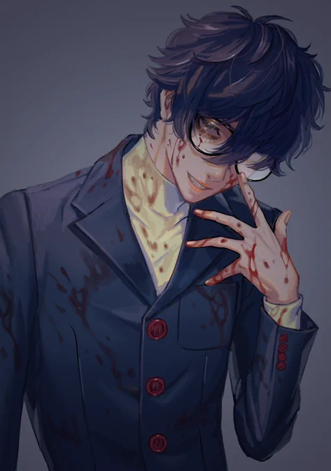 お題箱より服も顔も血だらけの悪い感じのぺごくんです。血少なかった気がします、すみません; 