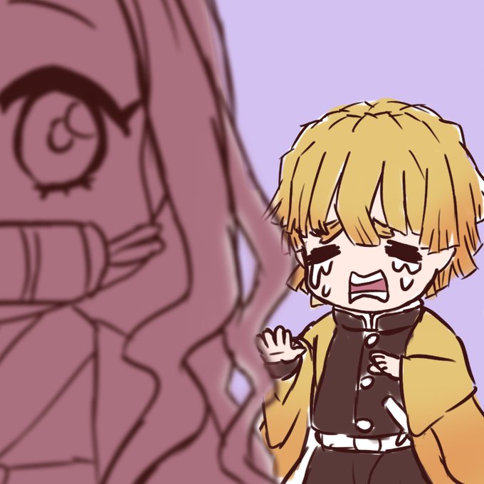 ウィッチントンさんがTwitterに投稿した我妻善逸(鬼滅の刃)のイラスト。