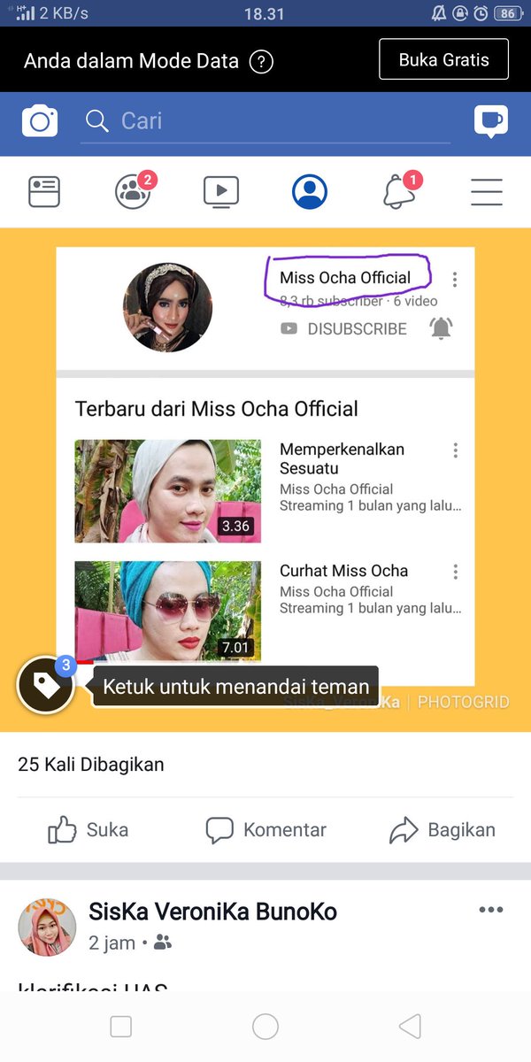 bantu like n koment jg subscribe Ya 
youtube miss ocha official 🙏