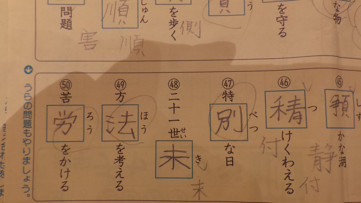 小4のときの漢字テスト
なんとなく、気持ちは分かる 