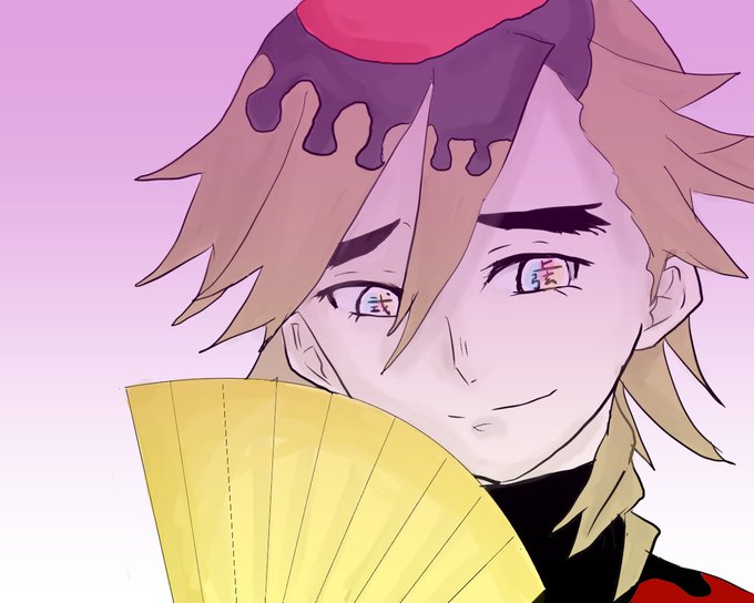 aky022さんがTwitterに投稿した童磨(鬼滅の刃)のイラスト。
