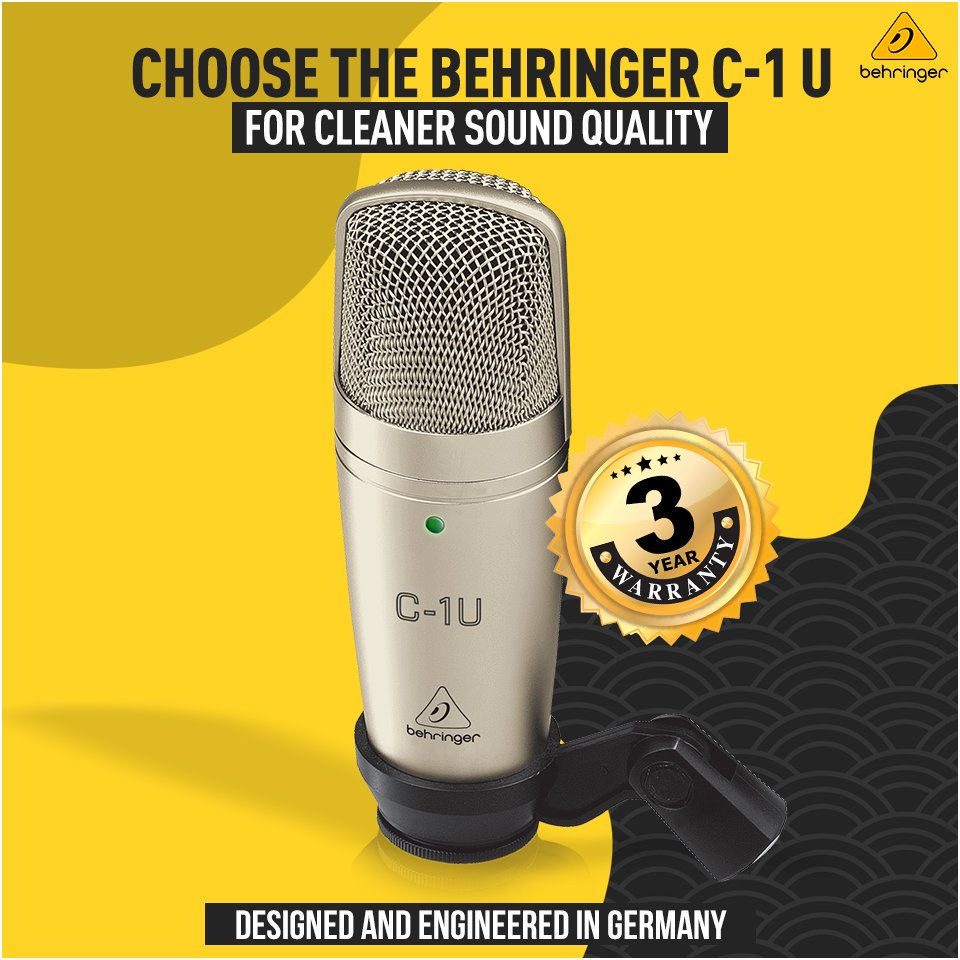 BehringerIndia's tweet photo. We've got you covered with this #microphone that comes with an Audacity audio editor, a Kristal Audio engine, and a Modifier uploading software. Head to https://t.co/DPWDEgnOGV to get your hands on your ideal recording companion in the studio. #BeWithBehringer #Behringer https://t.co/2glLJYSsrq