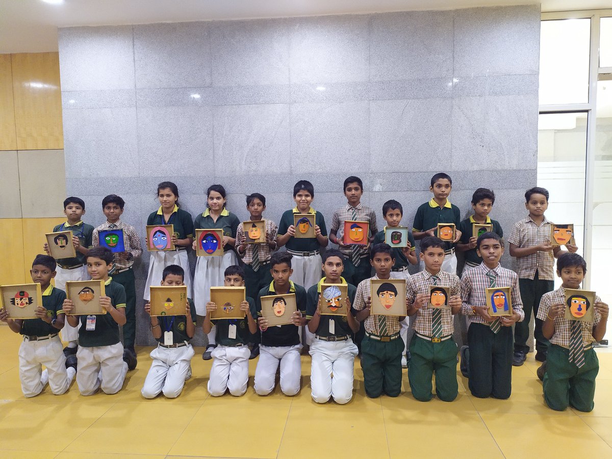 KNMAIndia's tweet photo. Activity inspired by Gandhi's principle "Individuality" workshop was conducted for a group of 64 students from class 5-7th of Kanchan Public School at Kiran Nadar Museum of Art, Noida.

#KNMAWorkshops #ChaloMuseum #ArtEducation #FreeArtWorkshop #Workshop #ArtWorkshop #Artist https://t.co/MXqgI592Pj