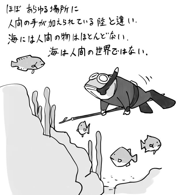 ナマの自然に直面するとビビります。
#銛ガール #魚突き #漫画 
