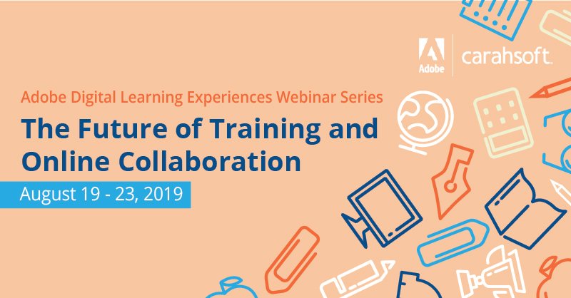 aletiam's tweet image. Enhance your training #workflows and delivery with sessions on preparing a #virtualclassroom, creating training content that inspires, and reporting made easy during Adobe&apos;s digital learning webinar series. bit.ly/2kbGip2 #govlearning @AdobeGov @AdobeConnect